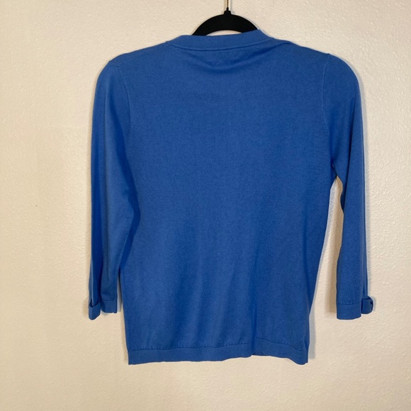 Kate Spade silk cornflower blue bow cardigan - Picture 10 of 10